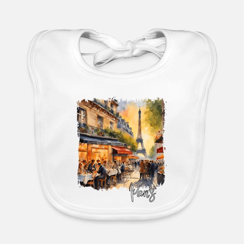 Pariser Aquarell, Paris, Frankreich Baby Bio-Lätzchen