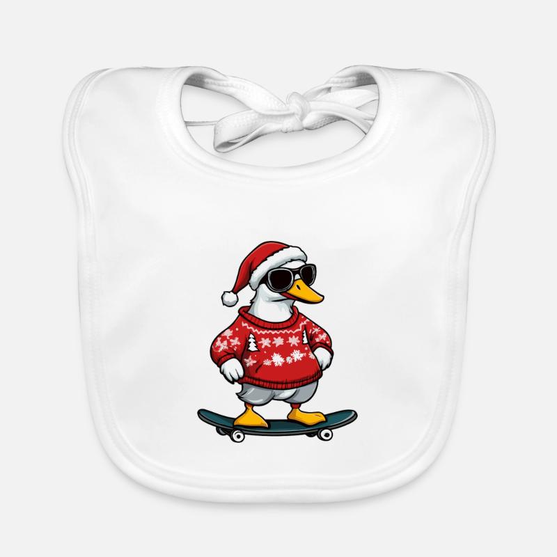 Goose Christmas Funny Organic Baby Bibs
