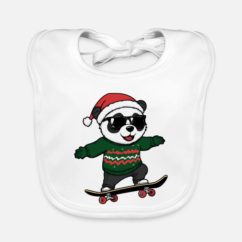 Panda Noël Drôle Bavoir bio Bébé