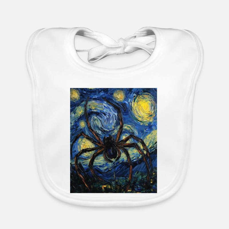 araignées araignées Halloween style Van Gogh Bavoir bio Bébé