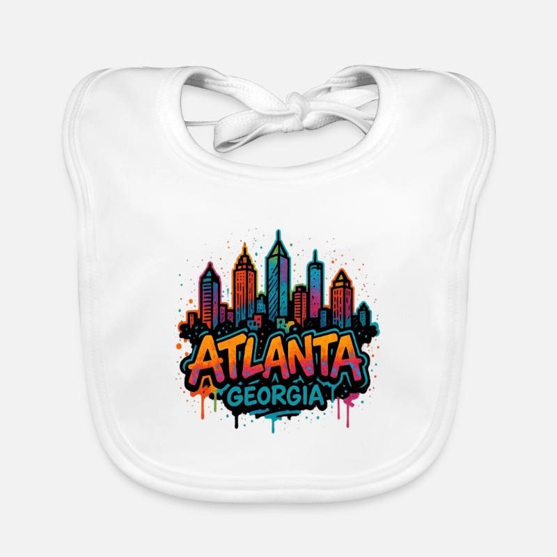 Atlanta Skyline Graffiti Baby Bio-Lätzchen