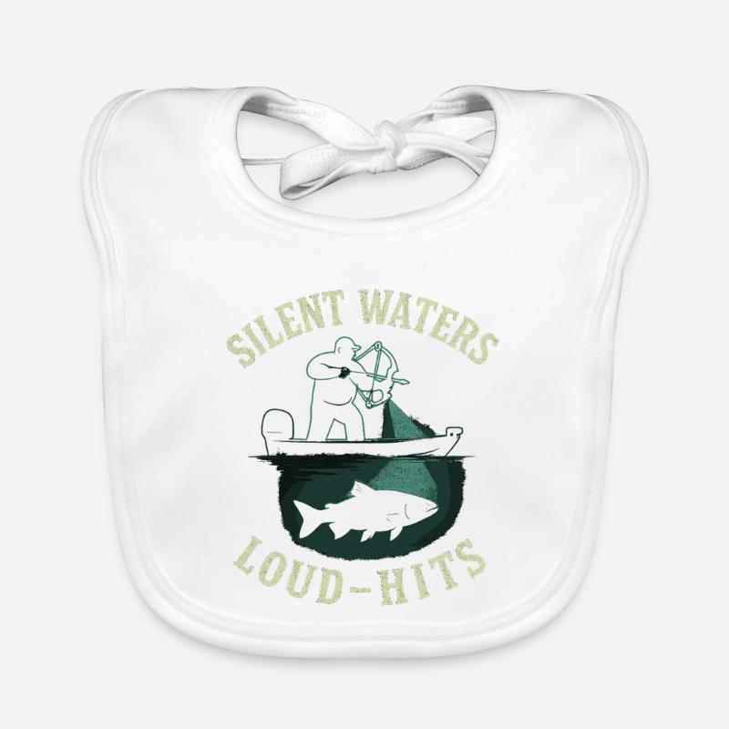 Silent Waters Loud Hits Angler Adventure Organic Baby Bibs