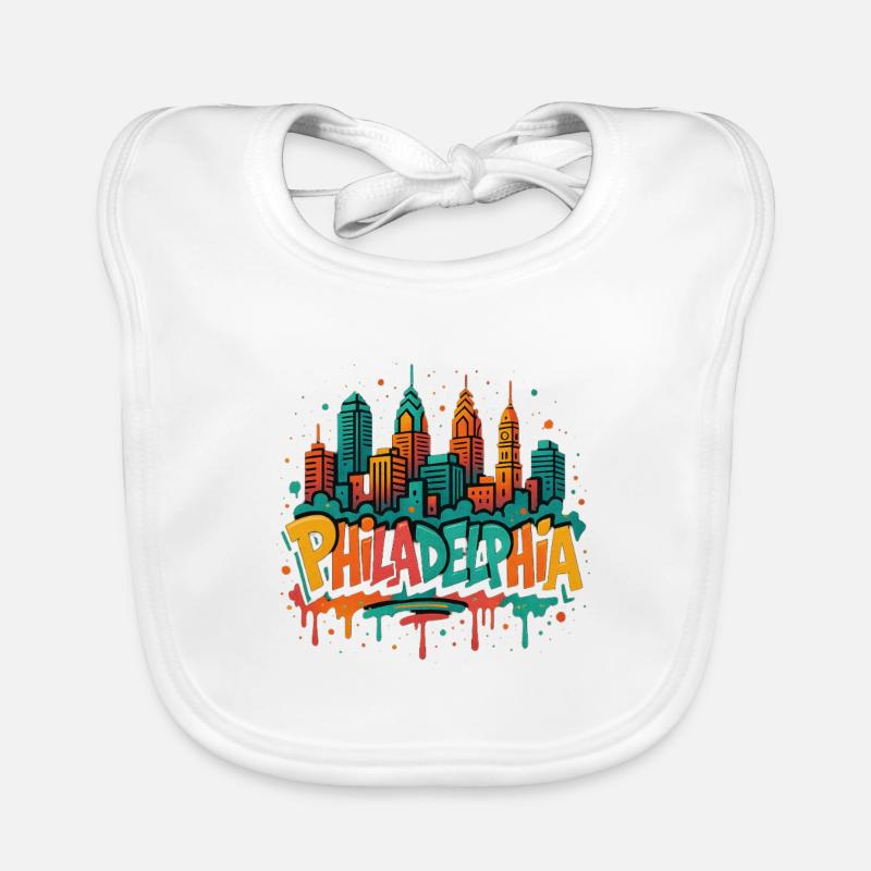 Philly Graffiti Skyline Organic Baby Bibs