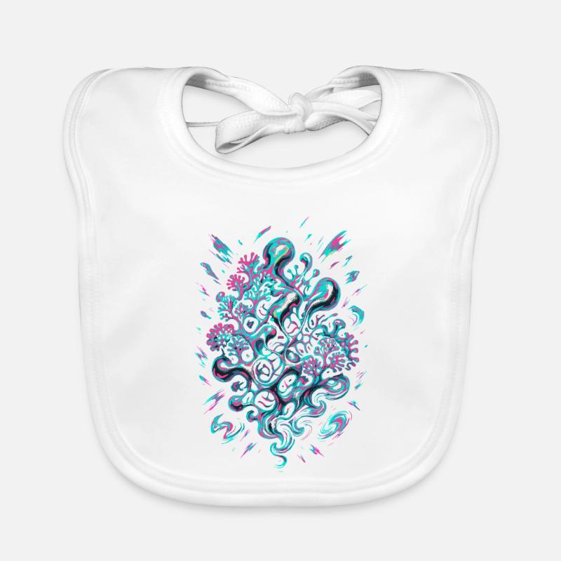 Corail abstrait AI Bavoir bio Bébé