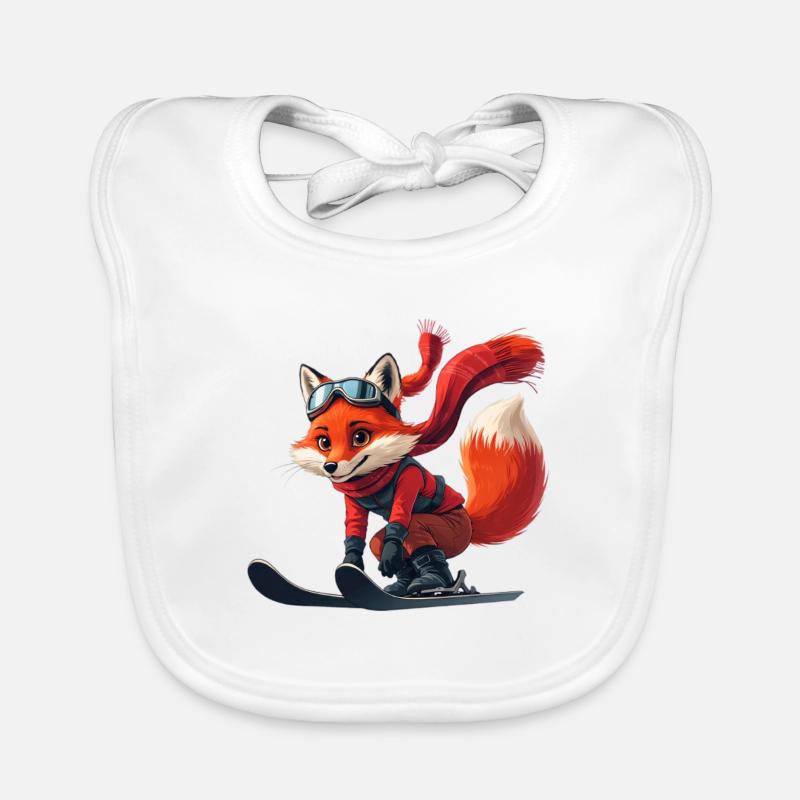 Fox Skier Adventure Bavoir bio Bébé