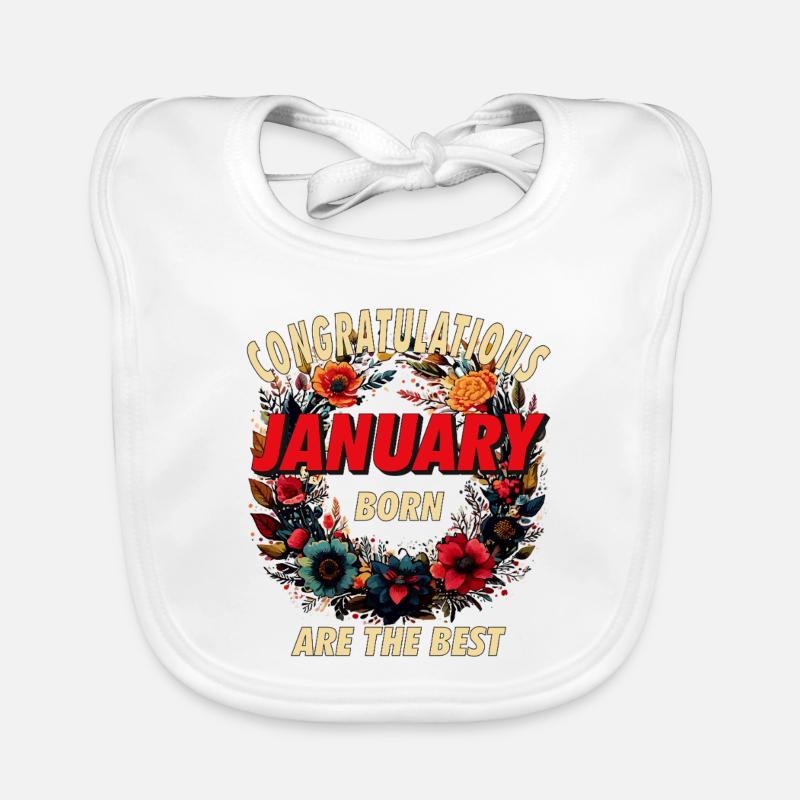 FÉLICITATIONS JANVIER Bavoir bio Bébé