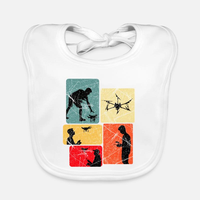 Drones Flying Saying Gift Idea Organic Baby Bibs