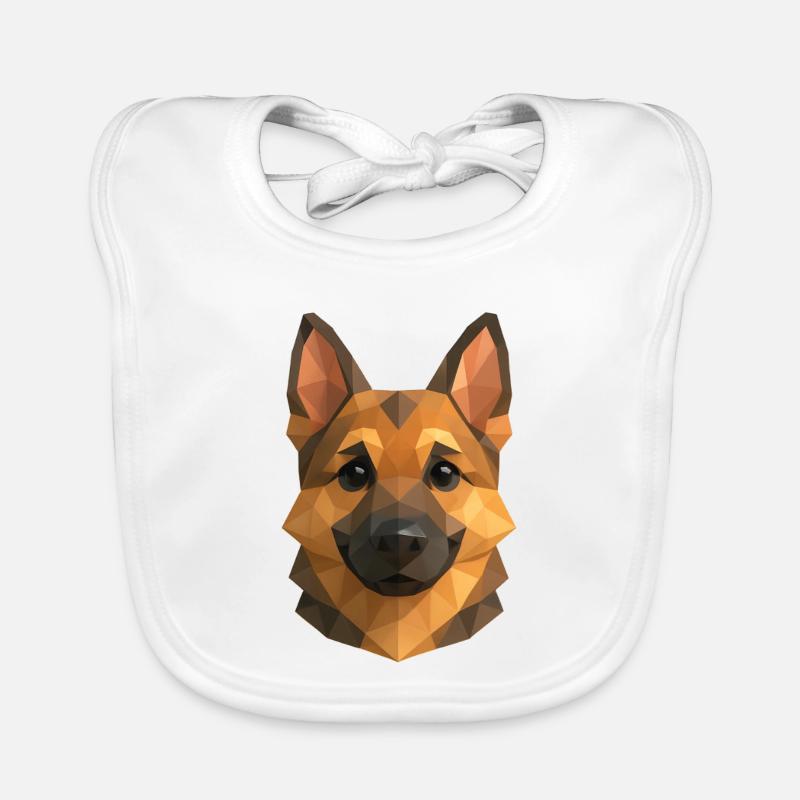 Polygon Schäferhund – Geometrisches Hundedesign Baby Bio-Lätzchen