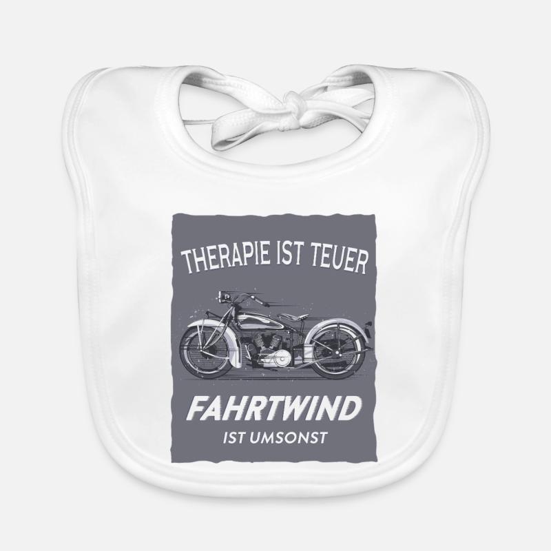 Fahrtwind statt Therapie - Baby Bio-Lätzchen - Weiß