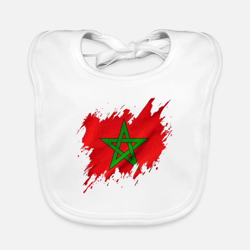 Flag of Morocco in torn style Organic Baby Bibs