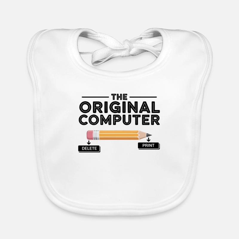 Der Original Computer – Bleistift Delete & Print Baby Bio-Lätzchen
