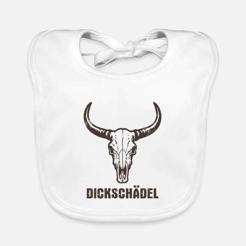 Stierkopf Schädel mit Hörnern - Dickschädel Baby Bio-Lätzchen