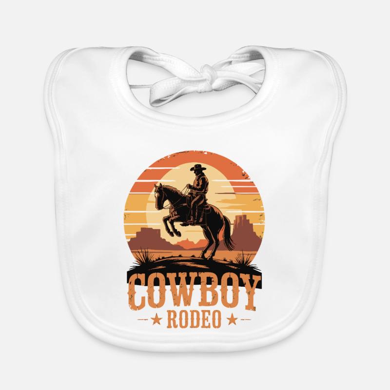 Rodéo de cow-boy - Wild West Sunset Design Bavoir bio Bébé