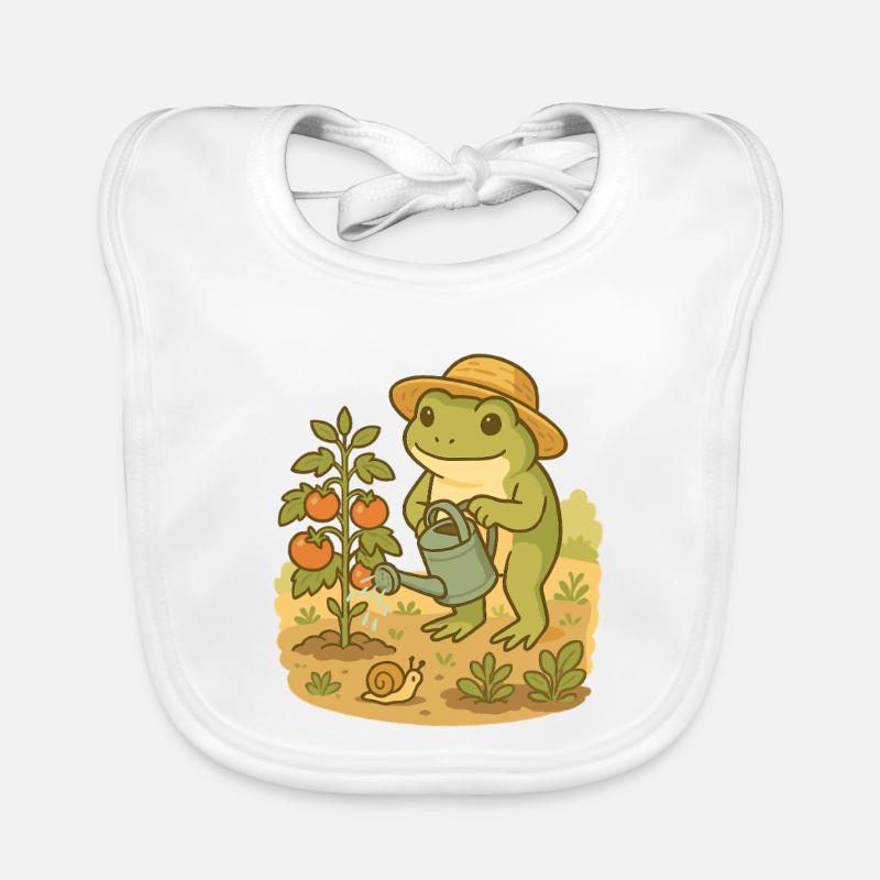 Frosch im Garten – Frogcore Cottage Baby Bio-Lätzchen