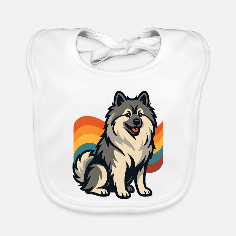 Deutscher Spitz Hund im Regenbogen Hintergrund Baby Bio-Lätzchen