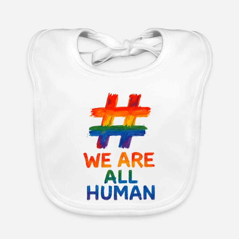#WeAreAllHuman - Conception d’aquarelle arc-en-ciel Bavoir bio Bébé