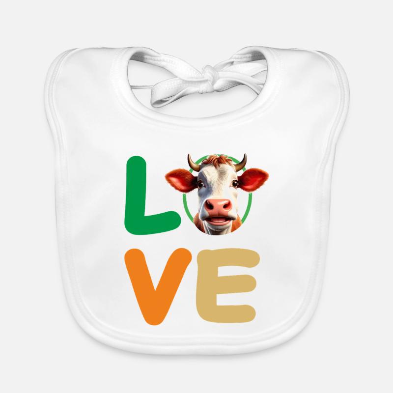 LOVE KUH KOPF Baby Bio-Lätzchen