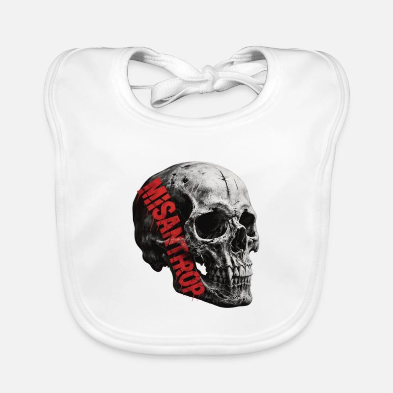Misanthrop Schädel Gothic Skull düster Antiheld Baby Bio-Lätzchen