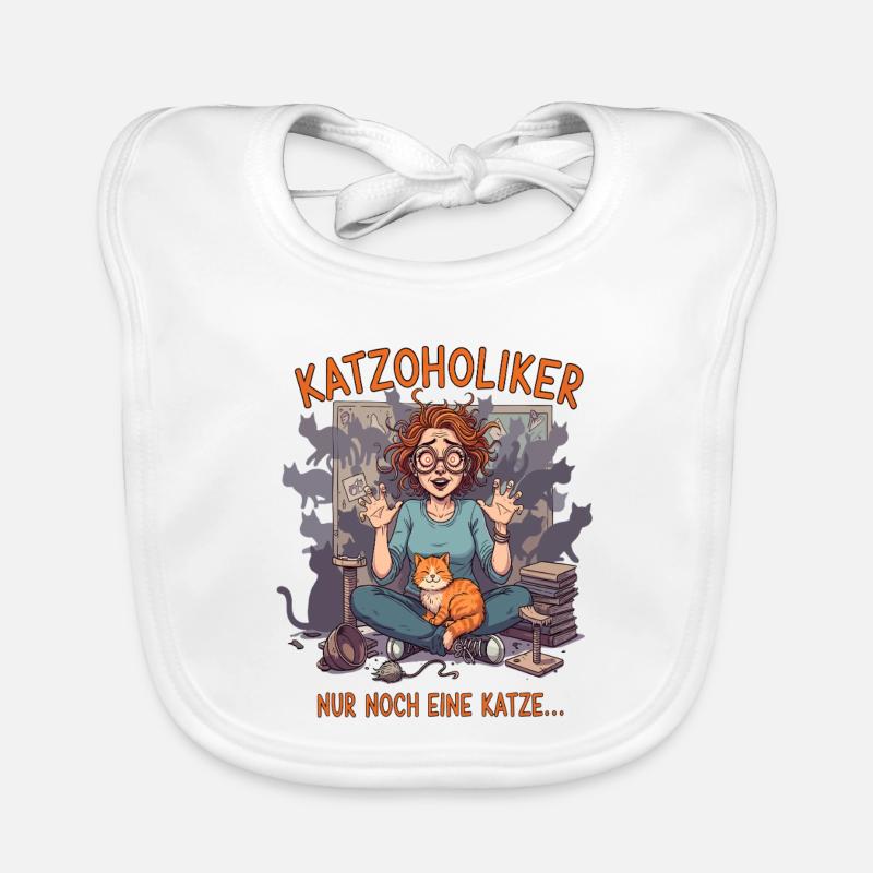 Katzoholiker Nur noch eine Katze - Lustiger Spruch Organic Baby Bibs