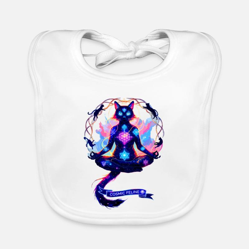 Chat de Chakra Cosmique Bavoir bio Bébé