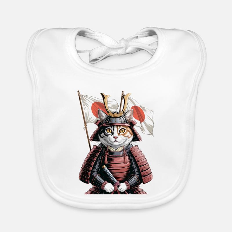 Japan Katze Samurai Baby Bio-Lätzchen