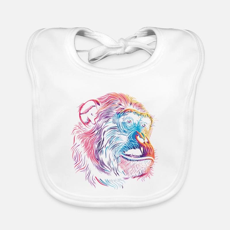 Neon Psychedelischer Affe Baby Bio-Lätzchen