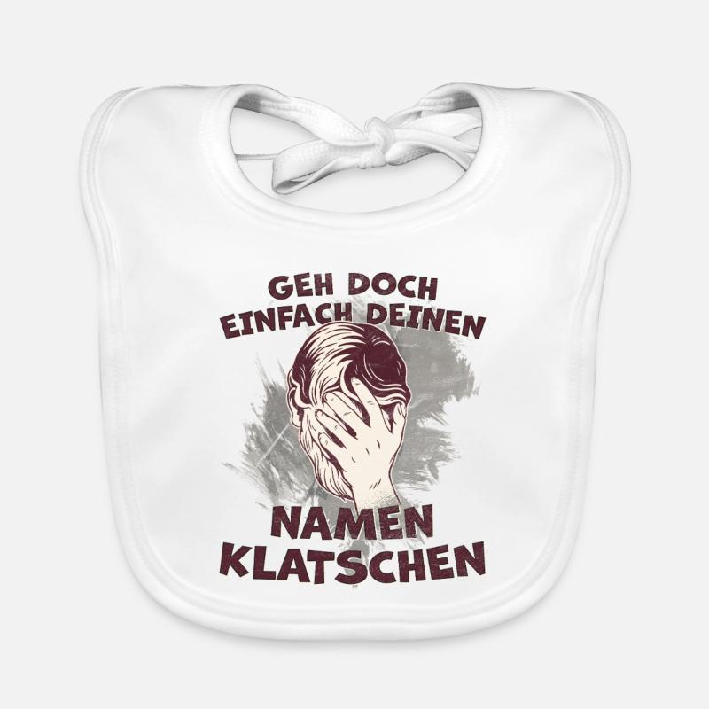 Name Clap Saying Facepalm Organic Baby Bibs