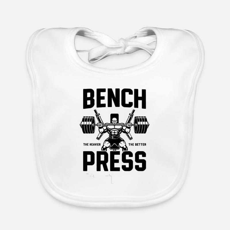Bench Press Barbell Emblem Organic Baby Bibs