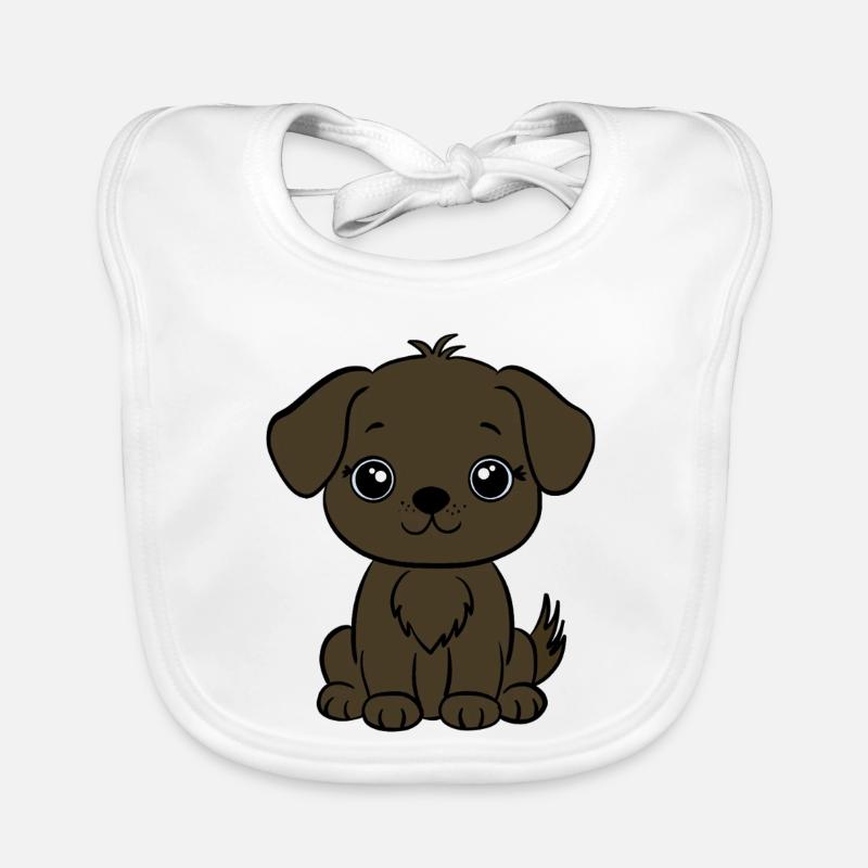 Chiot chien brun Bavoir bio Bébé