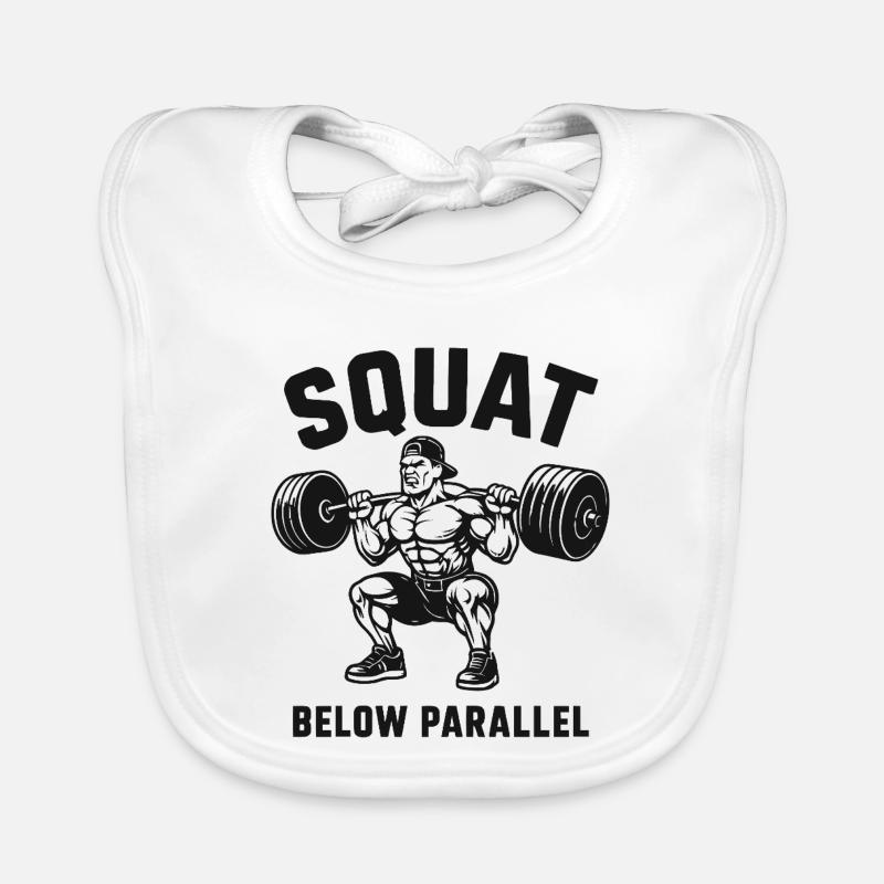 Squat Below Parallel Heavy Lifter Organic Baby Bibs