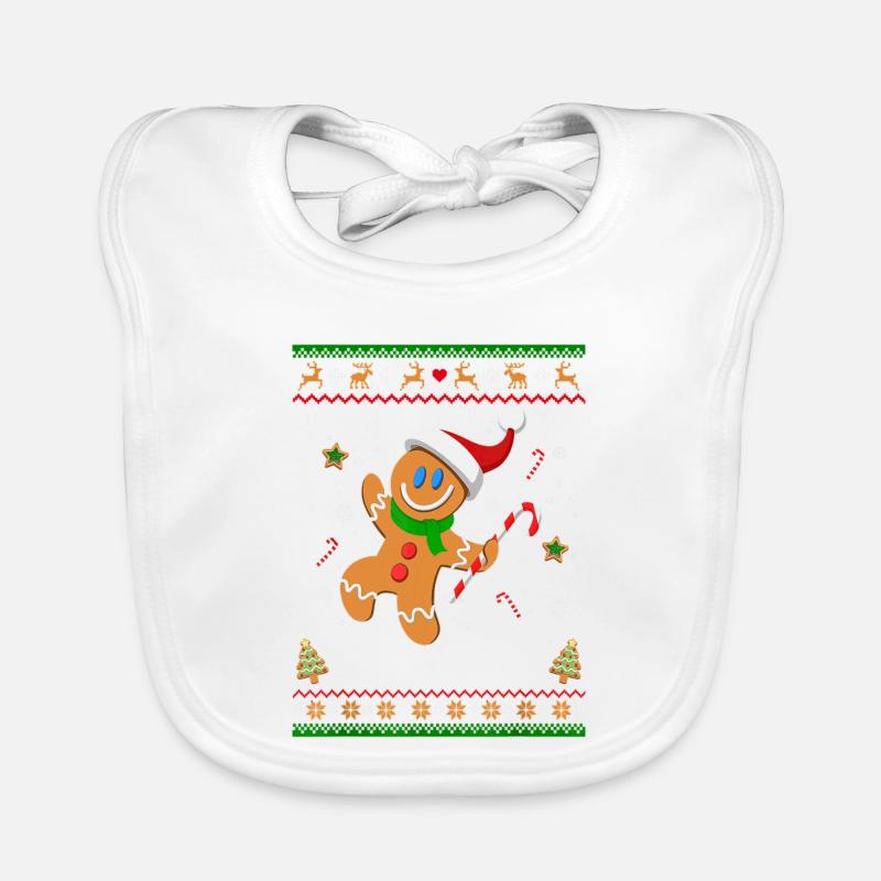 Hässliches Weihnachtspullover Lebkuchenmann Lustiges Geschenk Baby Bio-Lätzchen