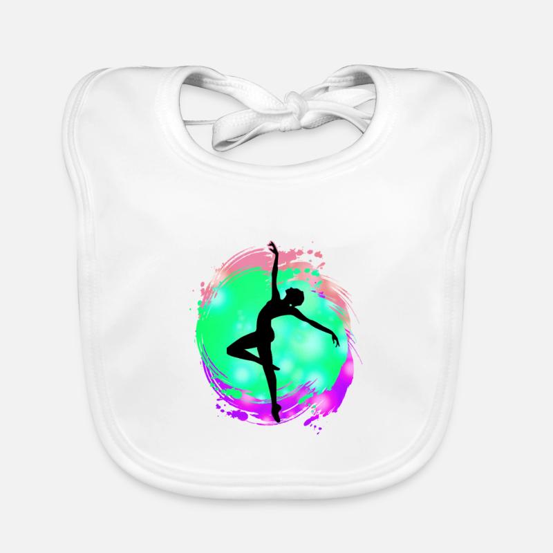 Dancer Silhouette Neon Splash Organic Baby Bibs