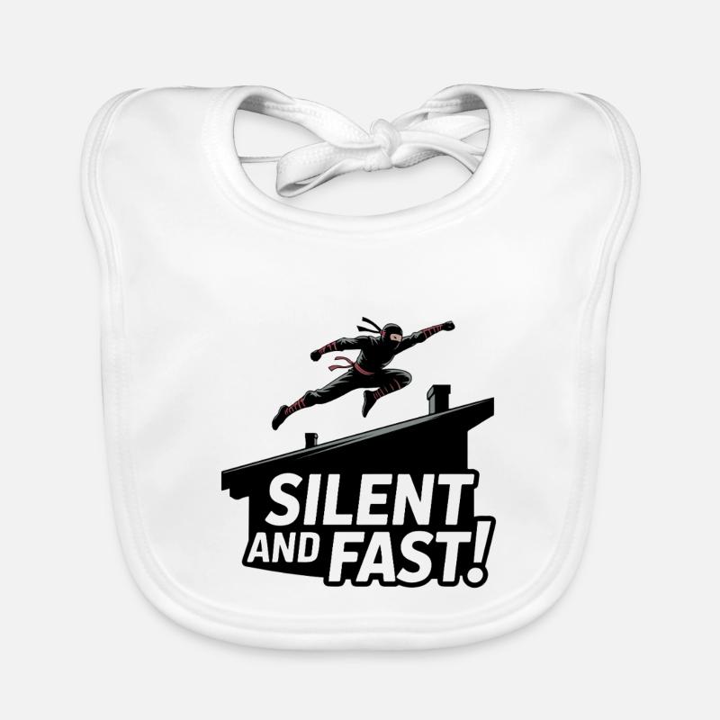 Silent Ninja Rooftop Jump Organic Baby Bibs