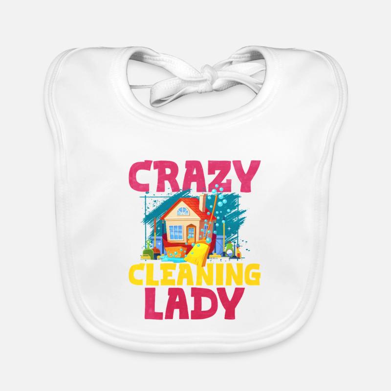 Crazy Cleaning Lady Organic Baby Bibs