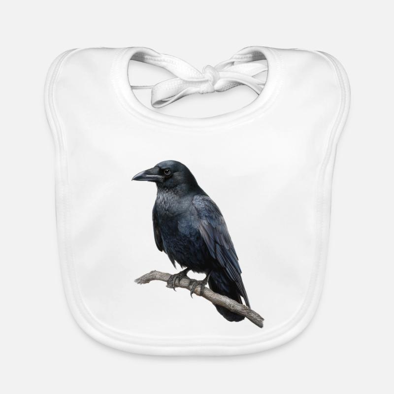 Raven Crow Bird Organic Baby Bibs