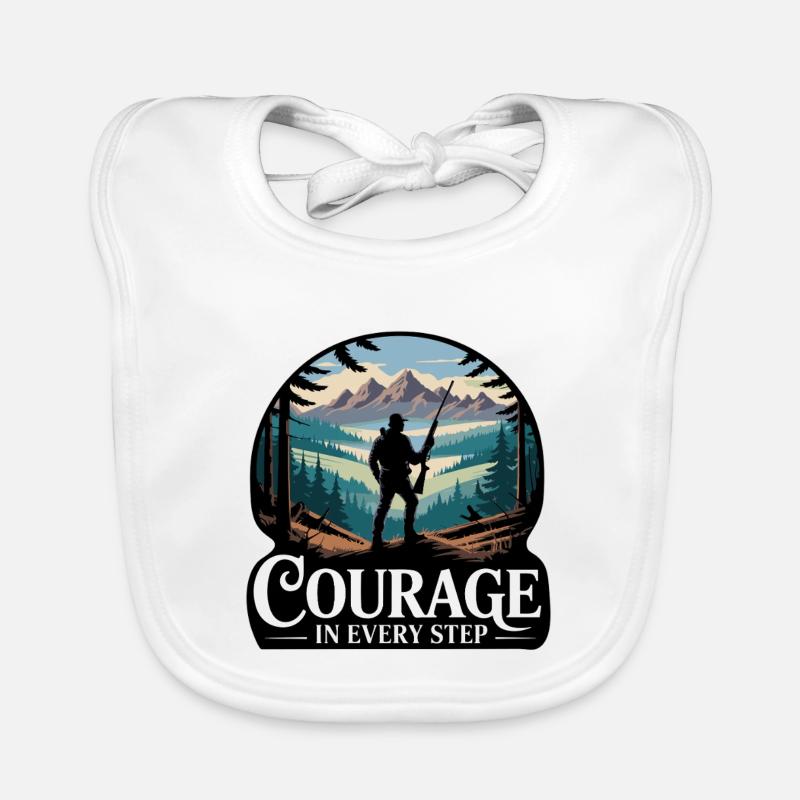 Courage in Every Step Mountain Scout Organic Baby Bibs