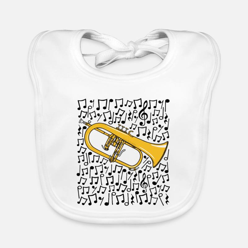 Notes musicales de bugle Corniste Musicien de cuivres Bavoir bio Bébé