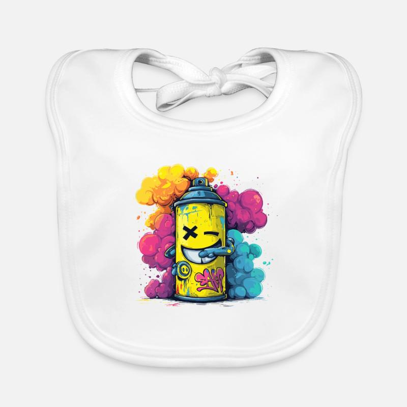 Spraykraft Yellow Graffiti Spray Cans Art Organic Baby Bibs