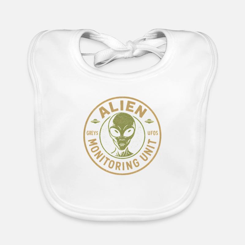 Alien Surveillance Unit Funny Myth Organic Baby Bibs