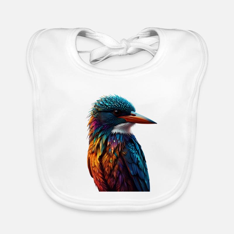 Bunter Eisvogel Farbenspiel Baby Bio-Lätzchen