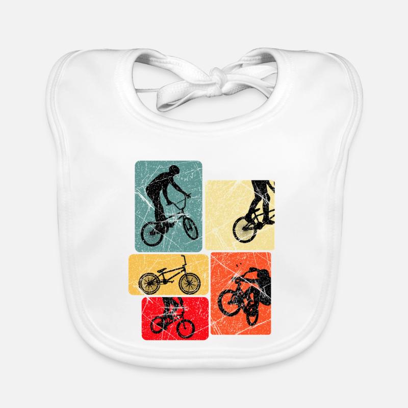 Silhouettes de vélo rétro Pop Blocks Bavoir bio Bébé