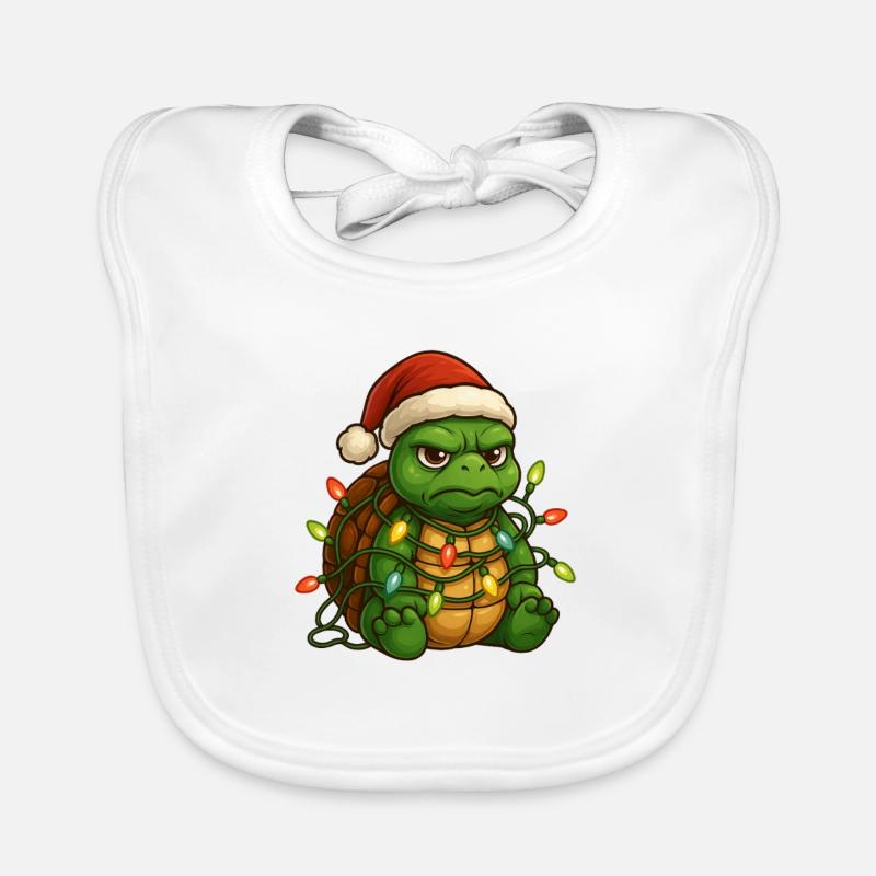 Grumpy Turtle Santa Hat Fairy Lights To Organic Baby Bibs