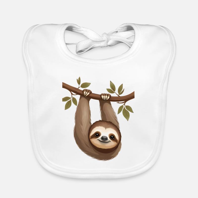 Sloth on a branch – Slow charm Organic Baby Bibs