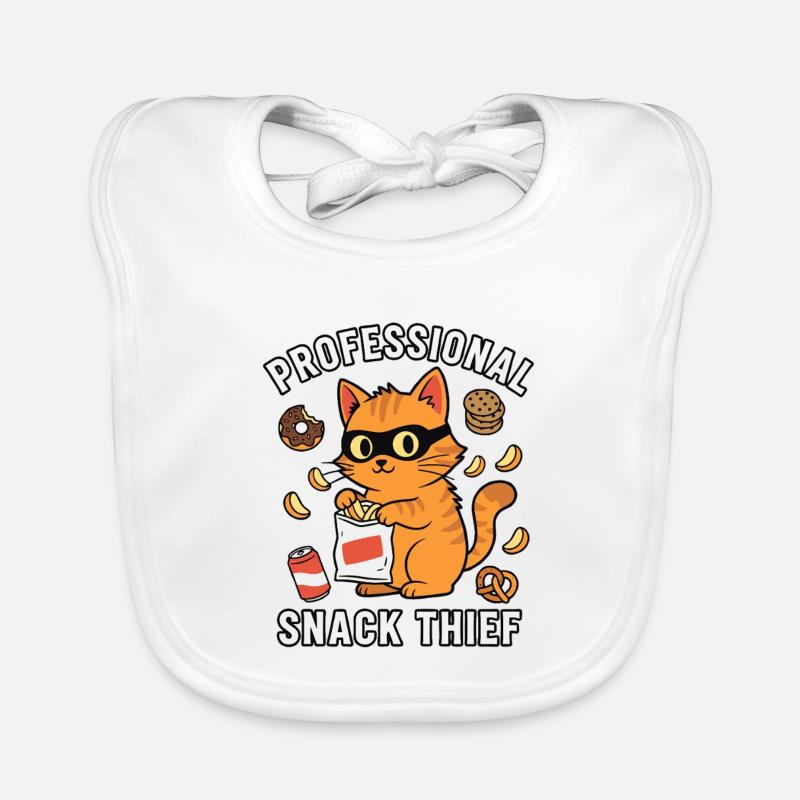 Professional Snack Thief Freche Lustige Katze Baby Bio-Lätzchen