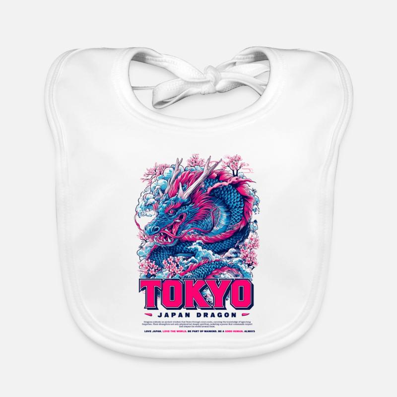 Tokyo Dragon Fleurs de néon Bavoir bio Bébé