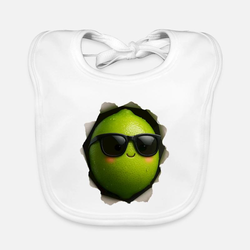 Mascotte lime avec lunettes de soleil Bavoir bio Bébé