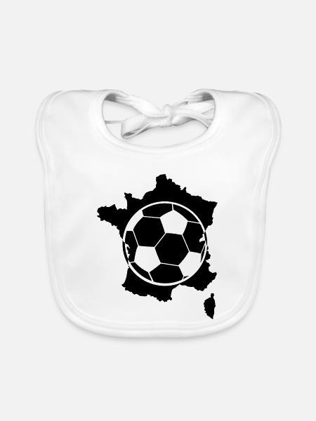 France Soccer Soccer - Organic Baby Bibs - white - Front