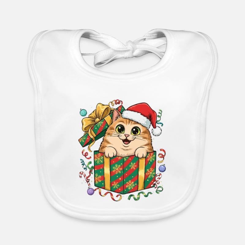 Kätzchen im Weihnachtsgeschenk Baby Bio-Lätzchen