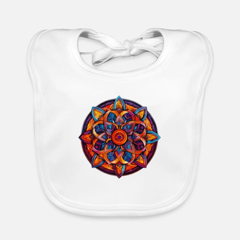 Kaléidoscope Mandala Couleur Bavoir bio Bébé