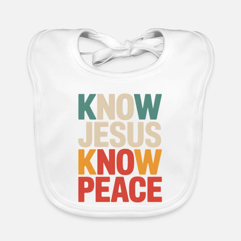 Know Jesus Know Peace Organic Baby Bibs